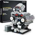 V8 Engine Model Kit for Teens &amp Adults - Build Your Own Mini V8 Engine Kit with Visible Combustion Engine That Works Functional DIY Engineering STEM Kit w/ 535 Pieces for Ages 14+