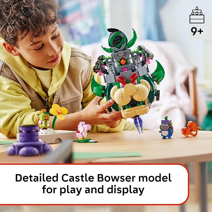 LEGO Super Mario Prince Florian &amp Castle Bowser Building Toy - Pretend Play Set for Boys &amp Girls Ages 9+ - Building Blocks for Kids W/Digital Action &amp 4 Toy Figures - Gift Idea for Birthd