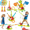 5 in 1 Musical Jump Bean Bag Toss Ring Game Baseball Toys and Stomping Launch Rocket Launcher for Kids Remote Control Indoor Outdoor Sports Toys for Kids Ages 4-8 3-5 Birthday Easter Gifts