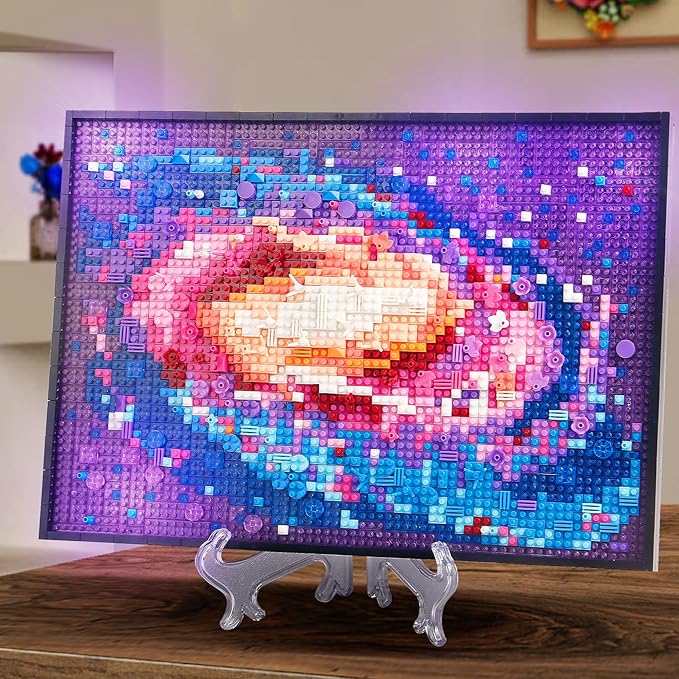The Milky Way Galaxy 2200pcs Micro Mini Building Block Kit Wall Art(Not Compatible with Lego Wall Art Painting)Unique Universe Galaxy DIY DecorCreative Display Collection Present for 14+