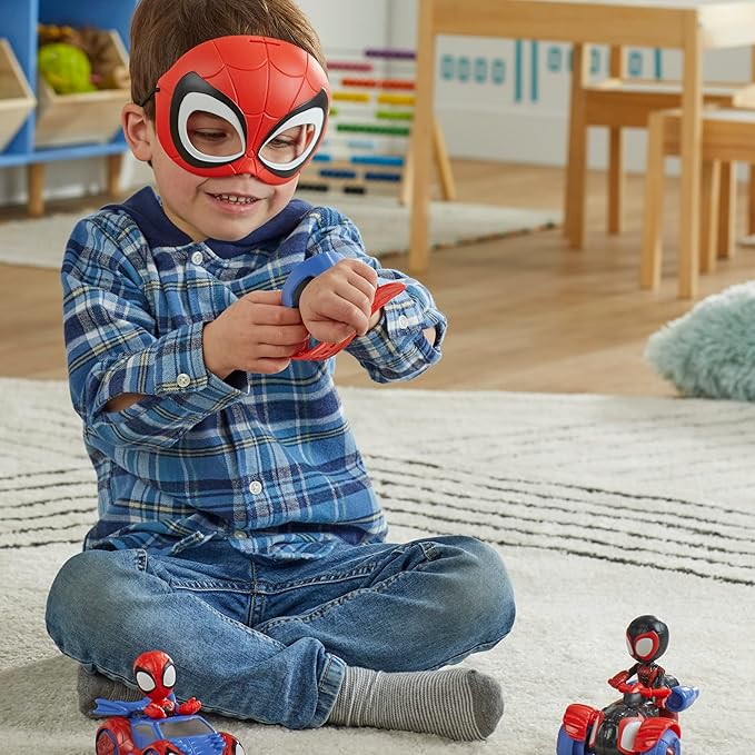 Spidey and his Amazing Friends Super Spidey Set Role Play Toys Toy Car Set Marvel Spider-Man Mask Great for Kids 3+ Years (Amazon Exclusive)