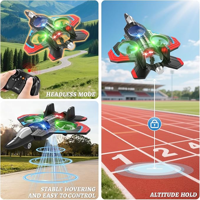 Foam Remote Control Airplanes RC Planes for Kids Adults RC Airplane Fighter Jet with Light 360° Flip Fighter Jet Toys Stunt Roll Airplane Toy Gifts for Kids Boys