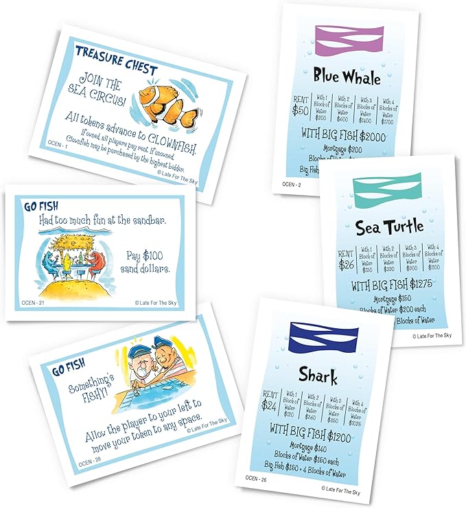 Late for the Sky Ocean-Opoly Board Game – Family Strategy and Educational Marine Life Adventure Property Trading Fun for Kids &amp Adults Ages 8+ 2–6 Players
