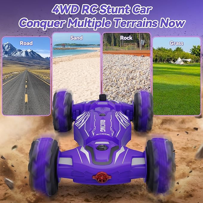 Dysaim Gesture RC Car Birthday Gifts Toys for Boys Girls Age 6-12 4WD Remote Control Car 360° Rotate Transform Drift RC Cars with Lights Music Sprayer 2.4Ghz Hand Controlled