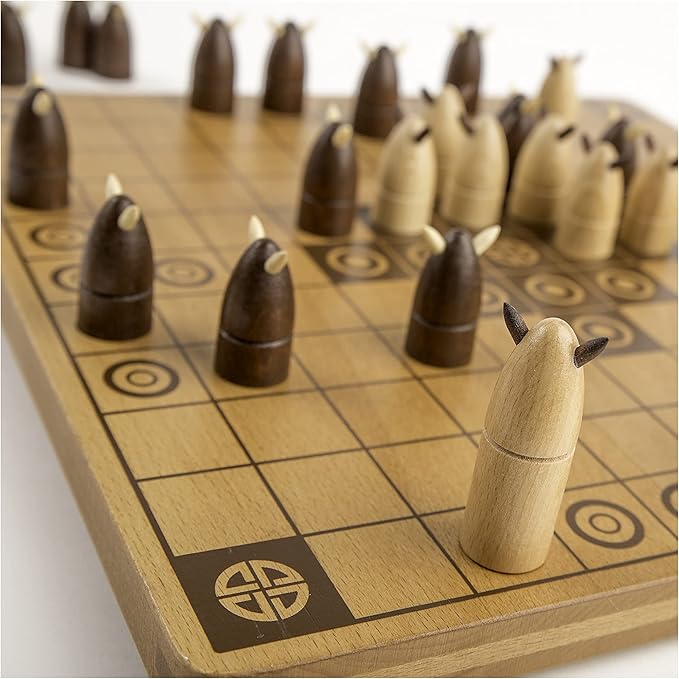Hnefatafl Two Player Strategy Game with Wooden Game Board for Kids and Adults