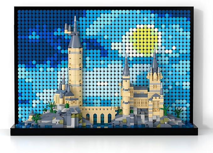 Micro Brick Magic Castle Building Set: 3D Wall Art | 2-in-1 Home Decor Model | Creative Castle &amp Painting Display | DIY Gift Idea Building Toy for Teens Ages 8+ Kids Adults