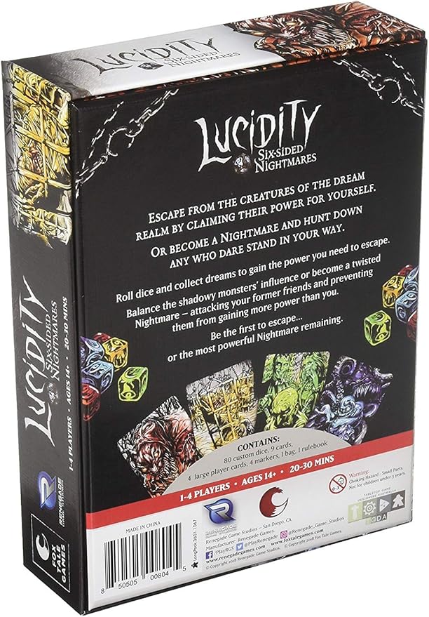 Renegade Game Studios Lucidity: Six-Sided Nightmares Push Your Luck Board Game for 1-4 Players