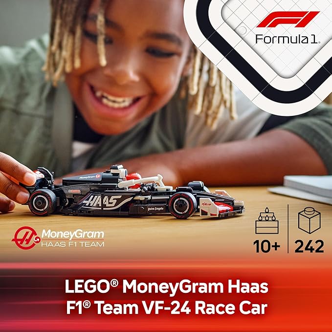 LEGO Speed Champions MoneyGram Haas F1 Team VF-24 Race Car Toy - Building Set for Kids Boys &amp Girls Ages 10+ - Toy Car for F1 Fans - Gift Idea for Birthday - 77250