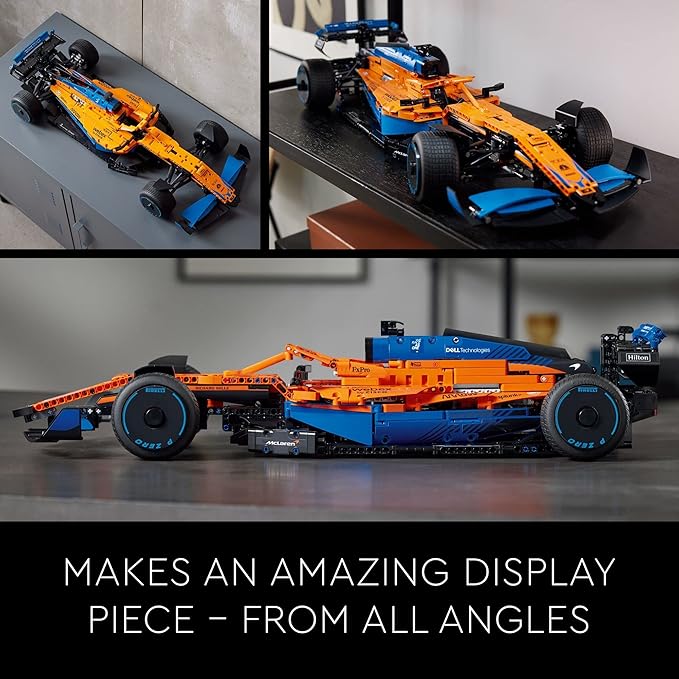 LEGO 42141 Technic McLaren Formula 1 2022 Replica Race Car Model Building Kit F1 Motor Sport Set Birthday Gift Idea for Adults Men Women Him Her Husband Collectible Home Decor
