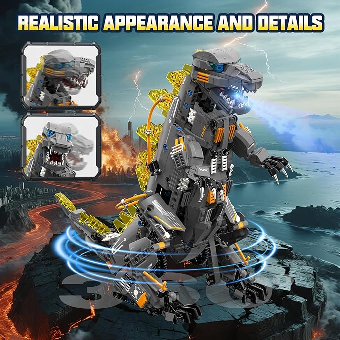 Dinasour Toys for Kids Building Set 935 PCS App &amp Remote Control Robotics Kit 5-in-1 Tyrannosaurus/Triceratop/Crocodile/Robot/Monster STEM Toys for Boys Girls Age 6 7 8 9 10 11 12+ Year Old