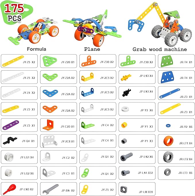 MOONTOY 11 in 1 STEM Kits Building Toys for Kids Ages 4-8 5-7 Stem Toys for 4 5 6 7 8 Year Old Boy Birthday Gift Educational Construction Set for Boys 4-6 6-8 5-8 Creative Learning Engineering Game
