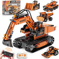 5in1 STEM Building Kits for Kids STEM Building Toys for Kid Remote &amp APP Controlled Excavator/Crane/Bulldozer/Road Roller/Dump Trucks Building Blocks Set for Boys Girls Birthday Xmas Idea Gifts