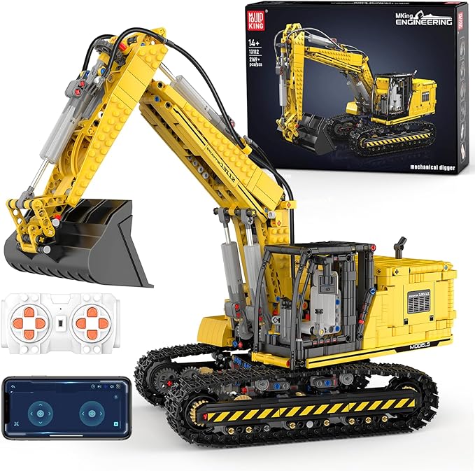 Mould King RC Construction Excavator Building Sets 13112 Engineering Model Kits with APP Remote Control STEM Construction Vehicle Sets for Adults &amp Teens 14+ (2169 Pcs)
