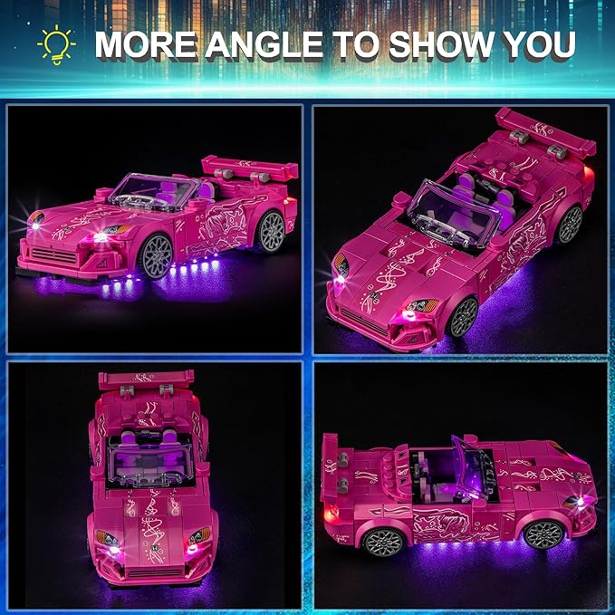 LED Light Kit for Lego 77241 2 Fast 2 Furious Honda S2000 Compatible with Lego 77241 Building Blocks Model(Not Include Blocks Set)