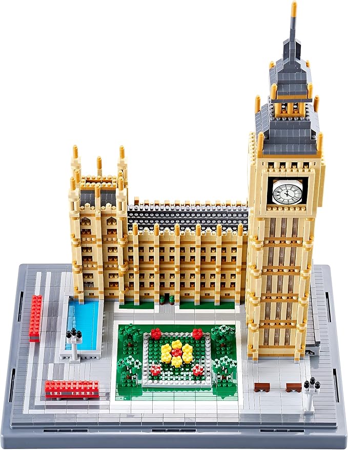 6473PCS Architecture Big Ben Micro Building Blocks Set Modle Kit Present for Adults and Ages of 14+