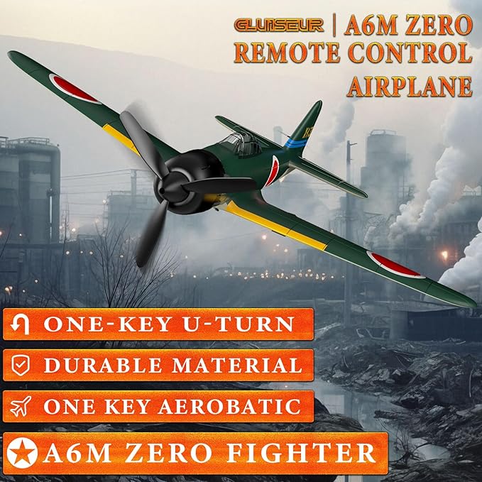 RC Plane 4 Channel Remote Control Airplanes 4-CH RC Airplane Ready to Fly Zero-Fighter Radio Controlled Aircraft for Beginners with Xpilot Stabilization System One Key Aerobatic Airplane