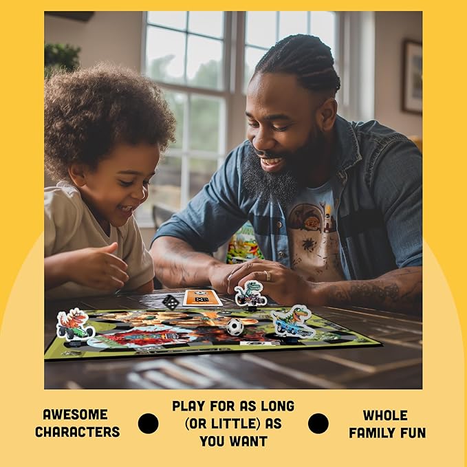 Raincorn Games - Dinosaur Rally Card &amp Dice Kids Board Game for Ages 4 - Family Games Classroom Activities for Kids Learning