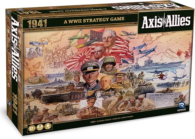 Renegade Game Studios Axis &amp Allies 1941 Board Game WWII Strategy Wargame for 2-5 Players Ages 12+ 1-3 Hour Gameplay with 160 Miniatures