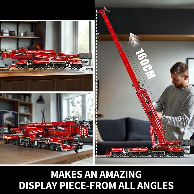 Mould King 17008 Technology Crane Building Set Large Heavy Duty Crane Truck Building Kits with 20 Motors APP Programmable Construction Vehicle Model Kit for Adult(8506+ PCS)