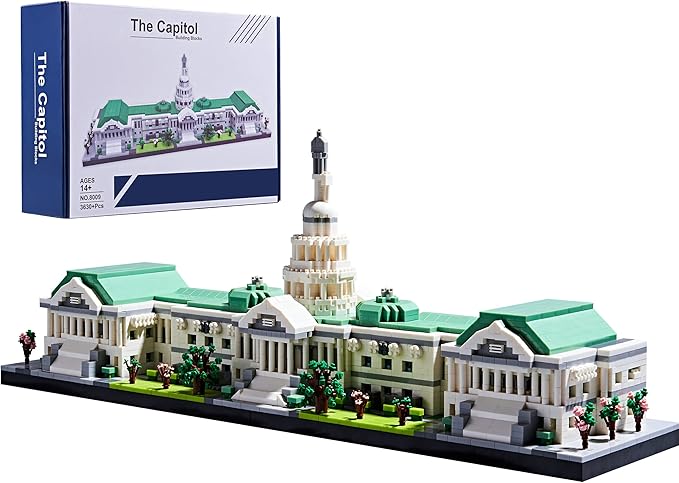 Gift Architecture Capitol Building Model Set - 3630pcs | Micro Blocks | Detailed Designs | Display-Worthy | Great Gift for Adults Ages 14+