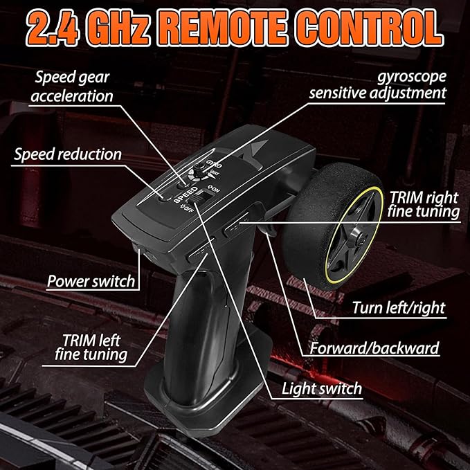 RC Drift car 1/43 Mini Rc Drift car with Gyroscope 2.4GHz Full Proportional Remote control Cars 4WD High Speed Racing with Lights Racing Tires Model Cars Gift for Adults Kids Boys Girls