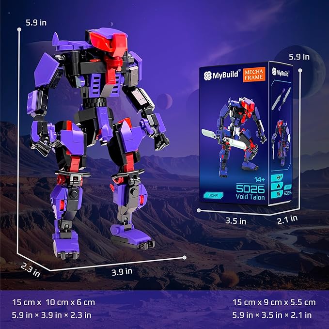 MyBuild Mecha Frame Void Talon 5026 – Poseable Alien Villain Mech Building Set Dual Blade Combat Robot Toy Sci-Fi Model Kit for Teens 14+