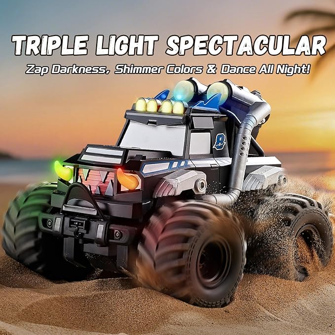 3-in-1 Amphibious Remote Control Car RC Boat/Water Gun 2.4GHz All Terrain Waterproof Monster Trucks for Boys Age 4-7 W/2 Batteries 70 min Birthday Gift Pool Toys for Kids Ages 4-8