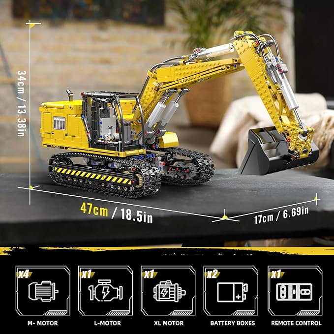 Mould King 13112 Upgraded RC Excavator Building Sets 2169+ Pieces Building Model Kits App Remote Control Construction Truck Excavator Science Kits with Motor STEM Engineering Toys for Teens Adults