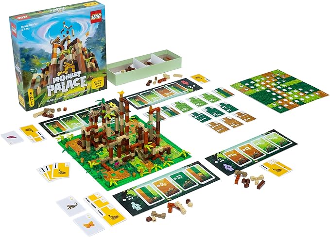 Dotted Games Monkey Palace: A Lego Board Game - Build Your Way to Victory Brick by Brick! Fun Family Brick-Building Game for Kids &amp Adults Ages 10+ 2-4 Players 45 Minute Playtime