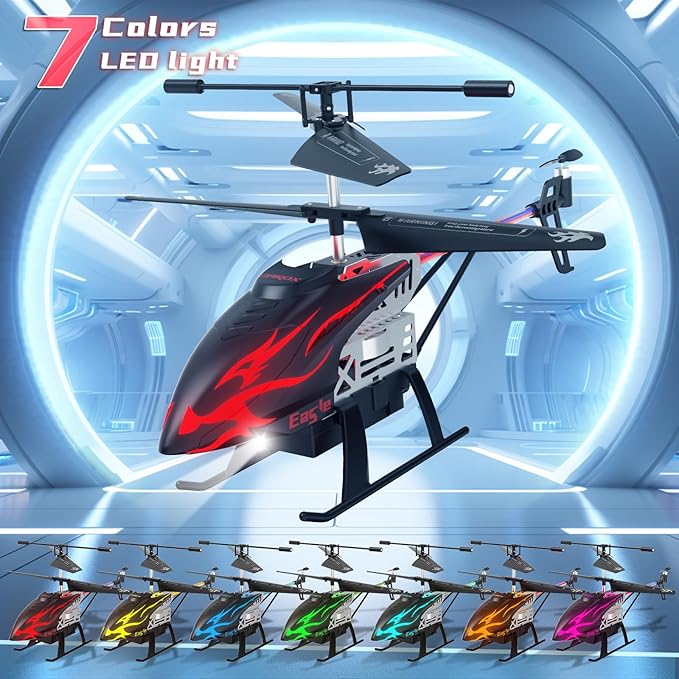 Remote Control Helicopter for Kids with 30-Minute Flight Time LED Light Effects Altitude Hold One-Key Takeoff/Landing for Boys and Girls Ages 6+ Perfect Christmas and Birthday Gifts
