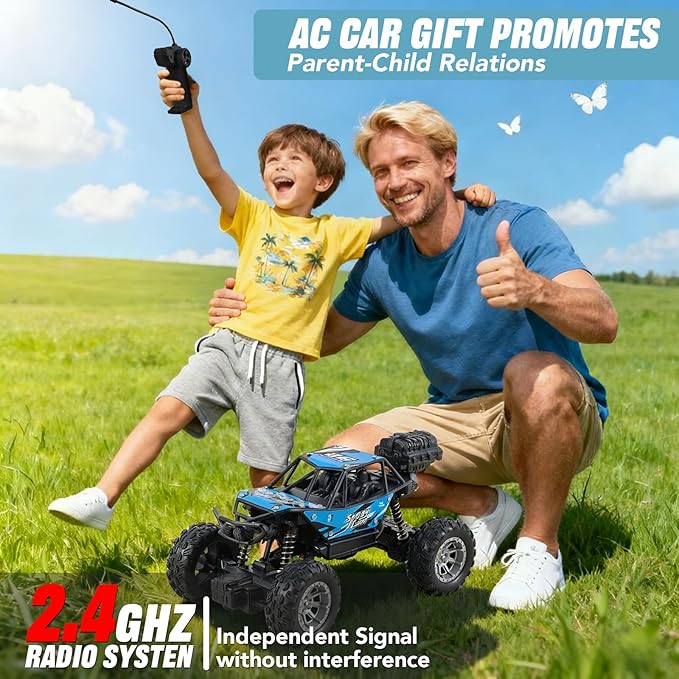 NXD RC Truck 1:18 Remote Control Car with Spray &amp Light 4WD All Terrain Off-Road Monster Truck Toys 2.4 GHz RC Cars for Kids Age 6 7 8 9 10 11 12 Gift for Boys Girls (Red)