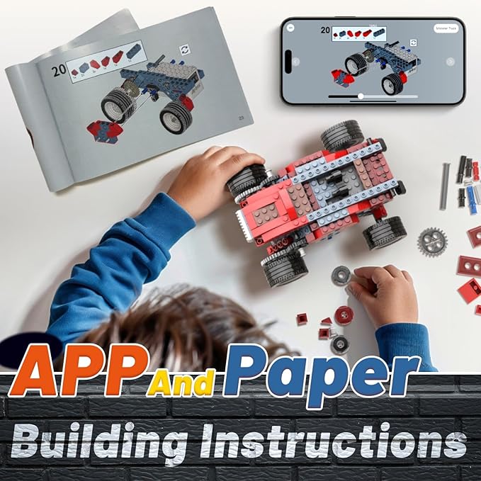 Robot B STEM Kits - Includes Large Storage Organizer 8 in 1 Electric Monster Truck Building Toys for Kids 6-8 8-10 Educational Construction Science Kit for Boys 6-12 Christmas Birthday Gift