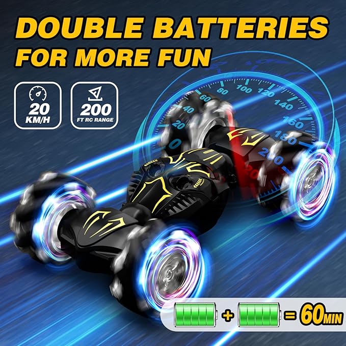 Remote Control Car for Boys 8-12 4WD Gesture Sensing RC Stunt Car 2.4Ghz with Lights Music Sprayer RC Cars for Boys Age 4-7 8-12 Hand-Controlled Cars Toys Birthday Gifts for Kids Girls Black
