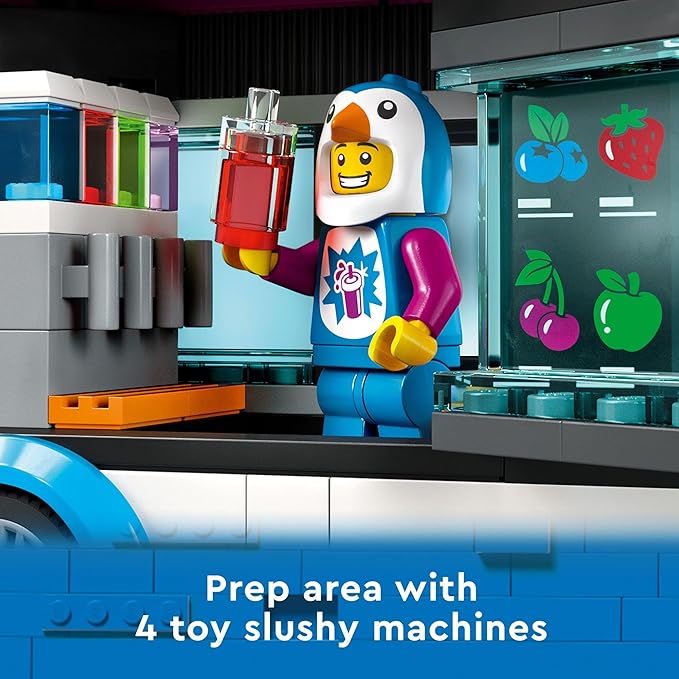 LEGO City Penguin Slushy Van Building Toy - Featuring a Truck and Costumed Minifigure Great Gift Idea for Boys and Girls Truck Toy for Kids Ages 5 and Up 60384