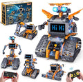 HOGOKIDS Robot Toys with LED Eyes &amp 18 Expression Building Sets 5-in-1 App &amp Remote Control Rechargeable Robotics Kit for Kids RC Programmable Projects Educational Gift for Boys Girls 8-14 Y