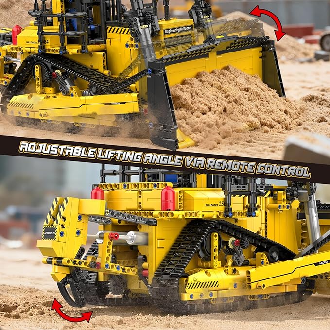 Mould King 15084 Construction Bulldozer Kit 1508-Piece Engineering Vehicle Model with APP Control Creative Building Toy for Adult Collectors
