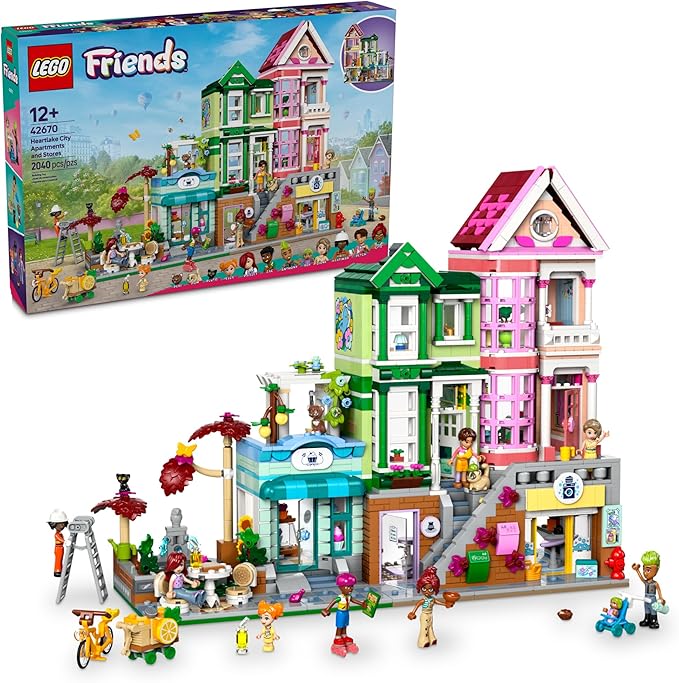 LEGO Friends Heartlake City Apartments and Stores Dollhouse - Toy Building Set for Kids Girls and Boys Ages 12+ - Gift Ideas for Birthday - with 7 Minidolls a Micro-Doll and More - 42670