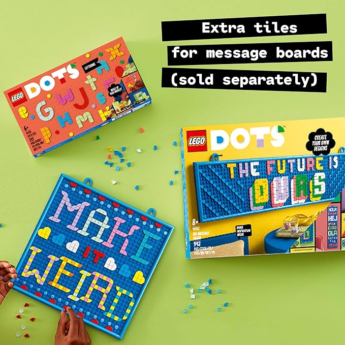 LEGO DOTS Lots of DOTS Lettering Tiles 41950 Ultimate Collection Arts &amp Crafts Kit for Kids Make Custom Messages Room Decorations Express Individuality Room Gift Idea for Kids Teens Boys G