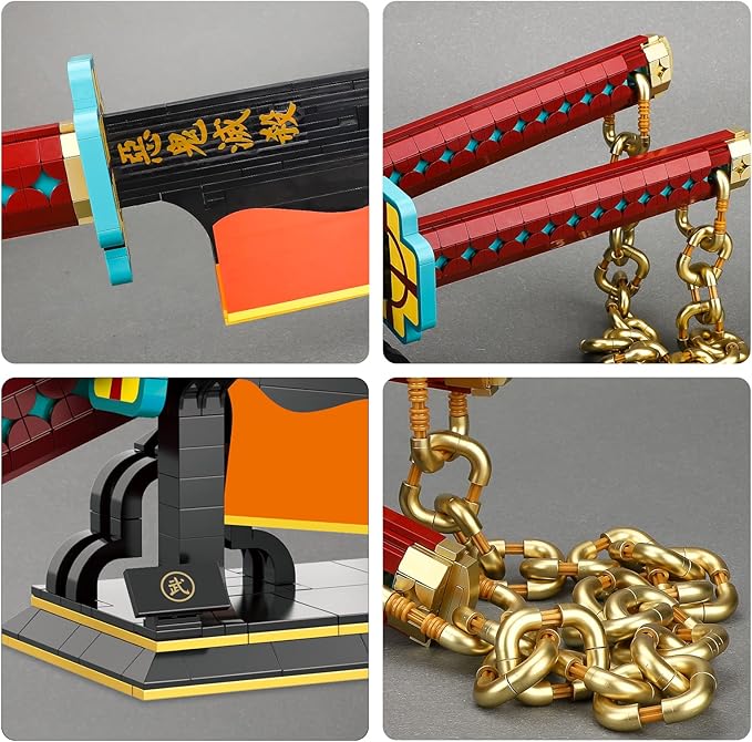 TOY PLAYER Uzui Tengen Demon Sword Building Set Compatible with Lego Katana Building Set for Anime Fans(1478+ Pcs)