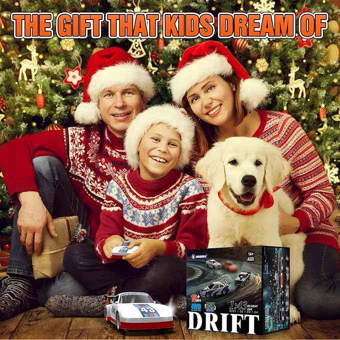 RC Drift car 1/43 Mini Rc Drift car with Gyroscope 2.4GHz Full Proportional Remote control Cars 4WD High Speed Racing with Lights Racing Tires Model Cars Gift for Adults Kids Boys Girls
