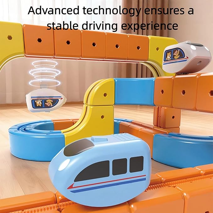 Electric Train Set for Kids Ages 3-8 - 145 Pcs STEM Building Toys with Flexible 3D Tracks - Birthday Gift for Boys Girls