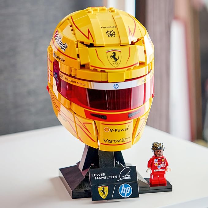 LEGO Editions Scuderia Ferrari HP Lewis Hamilton Helmet - Building Set for Teens Ages 14+ - Collectible F1 Display - Bedroom or Home Office Decor - Gift for Racing Fans - 43022