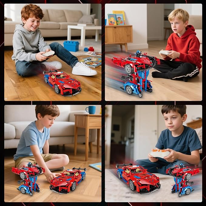 2 in 1 Remote Control Racing Car Building Blocks Compatible with Lego STEM Toy Building Toys 694 PCS Gifts Toys for Age 8-12 Years Old Kids Boys