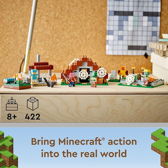 LEGO Minecraft The Abandoned Village Building Kit 21190 Minecraft Zombie Toy Set Gift Idea for Kids Girls Boys Age 8+ Featuring Game Figures Including Zombies and Zombie Hunters with Accessories