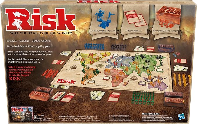 Risk Board Game Strategy Games for 2-5 Players Strategy Board Games for Teens Adults and Family War Games Ages 10 and Up