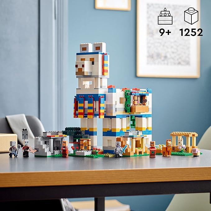 LEGO Minecraft The Llama Village Farm House Toy Building Set 21188 Minecraft Gift Idea for Kids Boys Girls Age 9+ Years Old Create a Minecraft Village with 6 Customizable Buildings and Minifigures