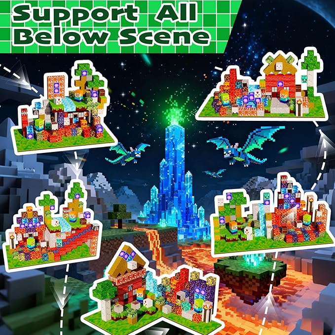 Magetic blocks-200pcs Magnetic Building Blocks Toys Set Magnetic Toys for Boys Girls Kids Ages 3 4 5 6 7 8Magnet STEM Games Christmas Birthday Gifts for Kids. (Mine Car Theme)