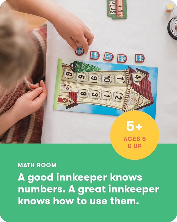 SimplyFun Math Room - Educational Game - Quick Thinking &amp Fun Games for Kids Ages 5 &amp Up - Fast Solving Addition &amp Subtraction Game - 2 to 4 Players