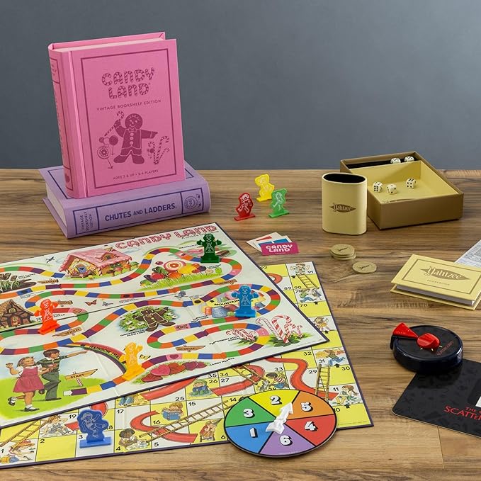 WS Game Company Collection of 15 Vintage Bookshelf Board Games Including Scrabble Monopoly Clue Yahtzee Chess Boggle Candy Land Connect Four &amp Sorry! - Classic Family Games for Kids &amp