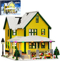 Christmas House Building Set with Light Story Movie Snow House Blocks Toy Compatible with Lego Christmas Village House Kit Christmas for Boys Girls Ages 8+ (1367 PCS)